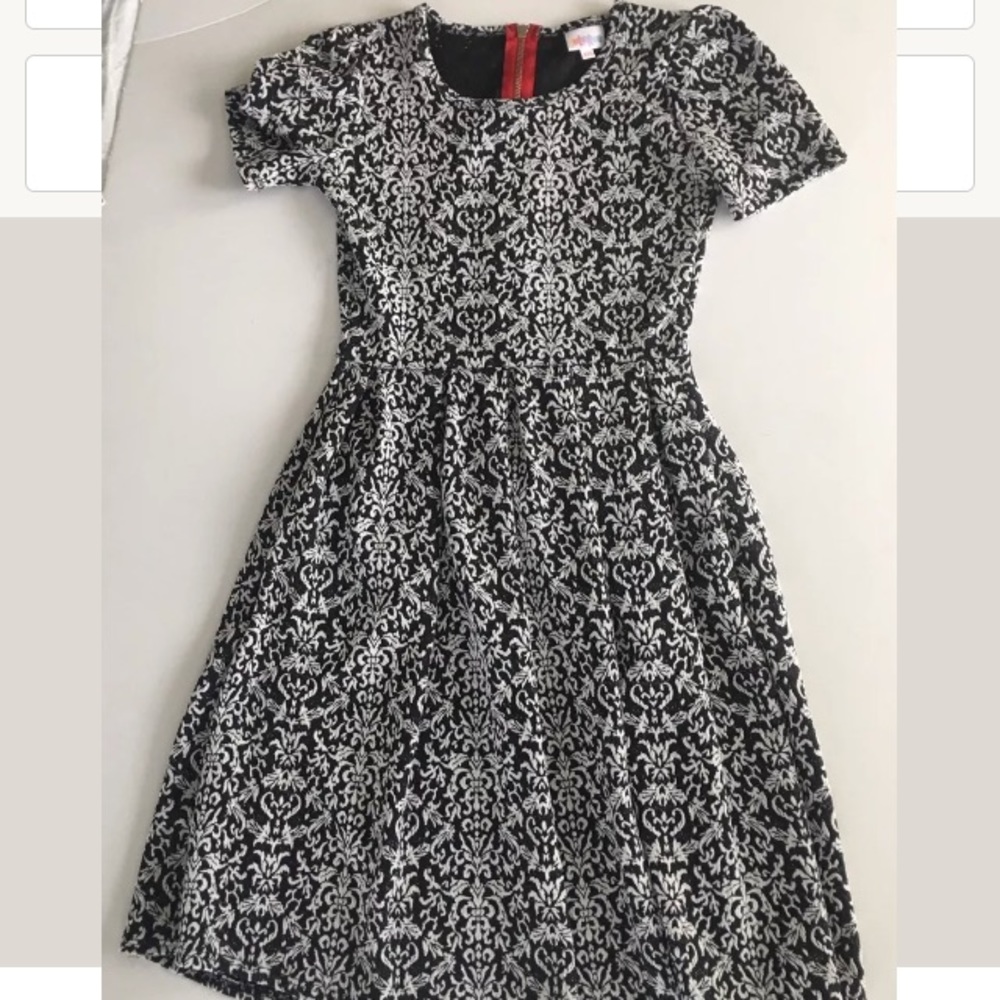 LuLaRoe Black and White Midi Dress